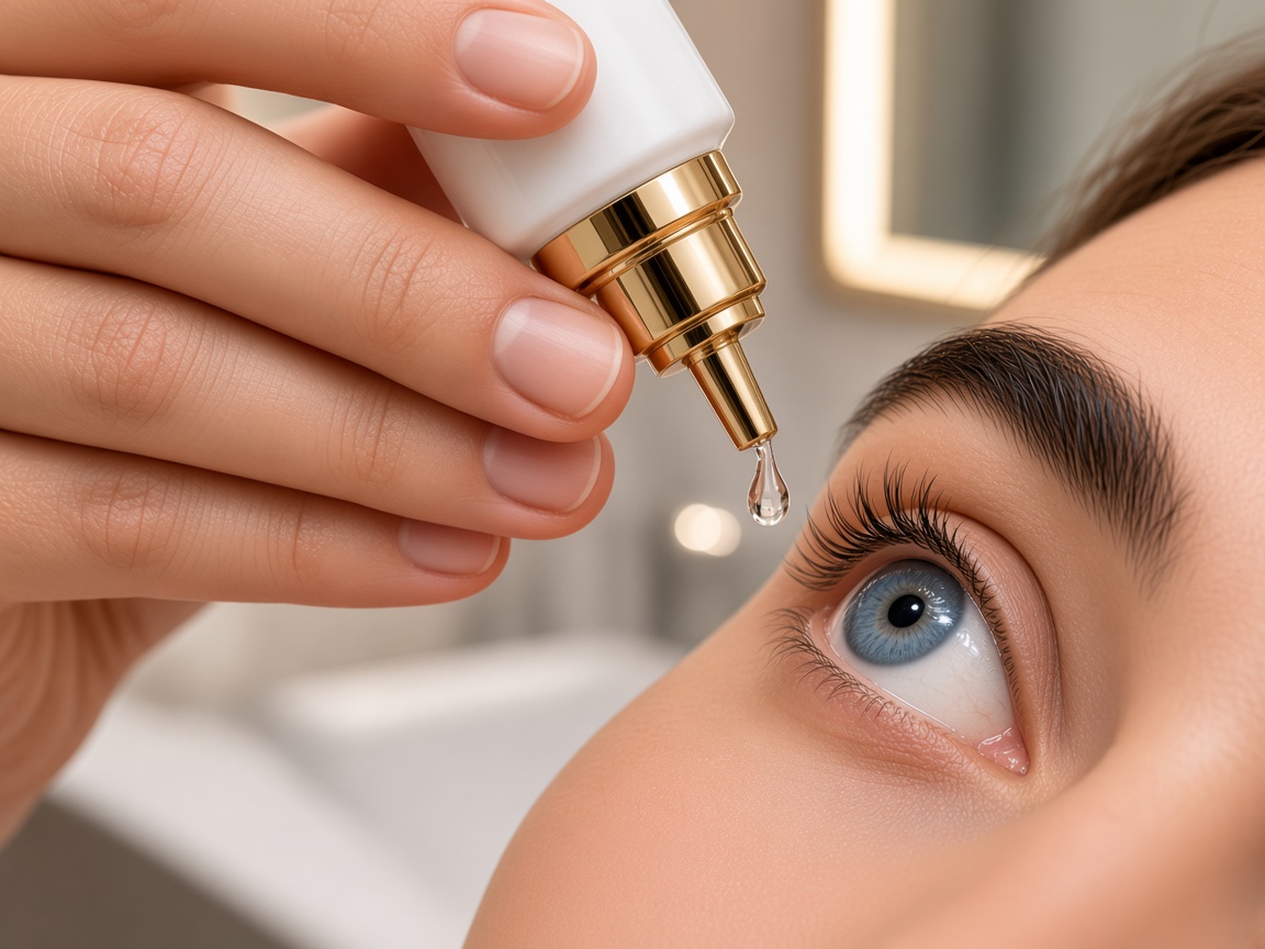 Ilustración: una gota cae sobre el ojo